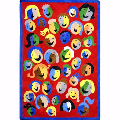 Picture of Joyful Faces - Red - 5'4" x 7'8"