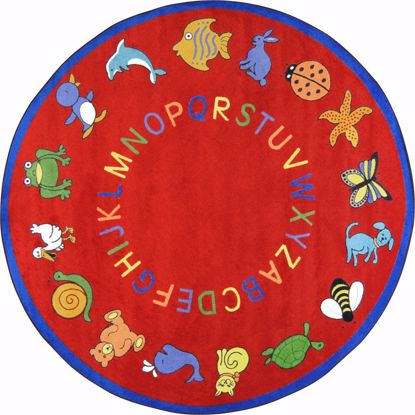 Picture of ABC Animals - Red - 7'7" Round