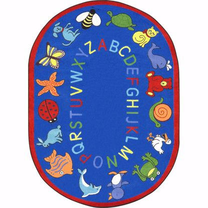Picture of ABC Animals - Blue - 10'9" x 13'2" Oval