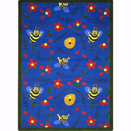 Picture of Bee Attitudes - Blue - 5'4" x 7'8"