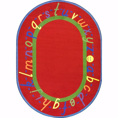 Picture of AlphaScript - Red - 5'4" x 7'8" Oval
