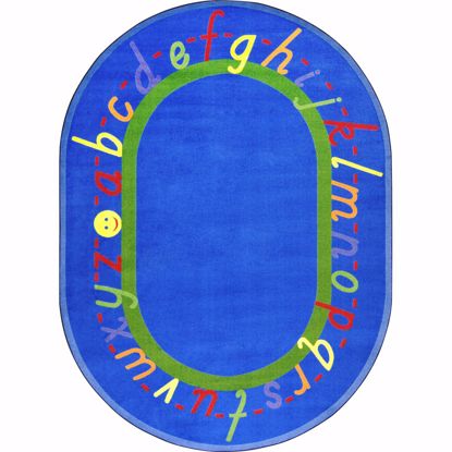 Picture of AlphaScript - Blue - 7'8" x 10'9" Oval