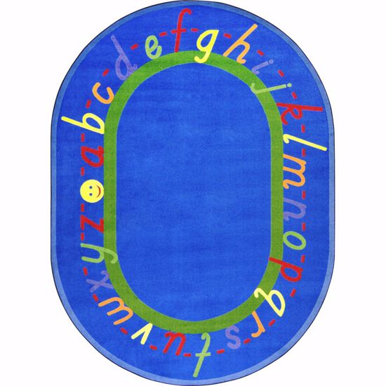 Picture of AlphaScript - Blue - 10'9" x 13'2" Oval