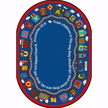 Picture of Bible Train - Multi  Color - 5'4" x 7'8" Oval