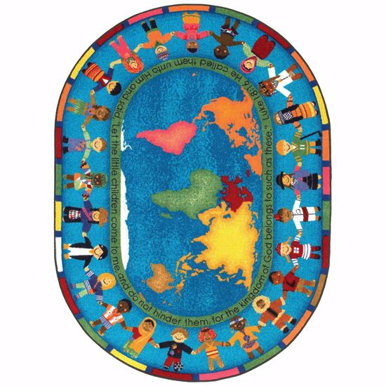 Picture of Let the Children Come - Multi Color - 5'4" x 7'8" Oval