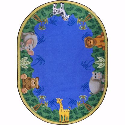 Picture of Jungle Friends - Multi Color - 7'8" x 10'9" Oval