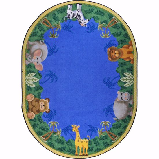 Picture of Jungle Friends - Multi Color - 7'8" x 10'9" Oval