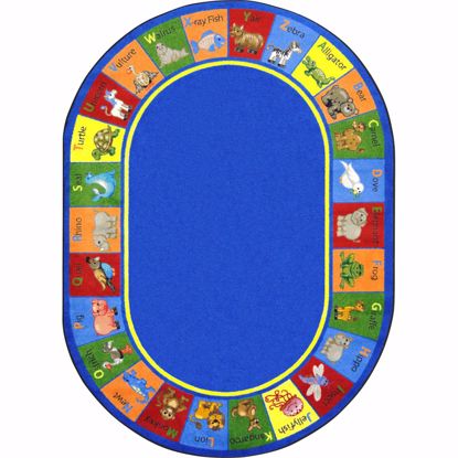 Picture of Animal Phonics - Multi  Color - 5'4" x 7'8" Oval