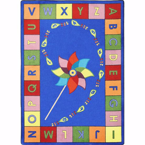 Picture of Alphabet Pinwheel - Multi  Color - 5'4" x 7'8" Oval