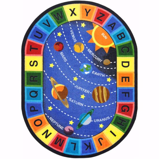 Picture of Space Alphabet - Multi Color - 5'4" x 7'8" Oval