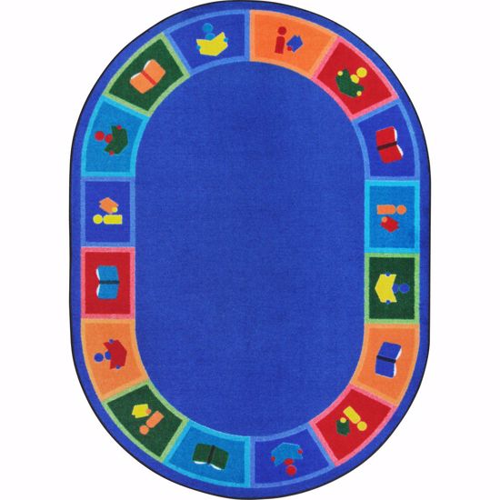 Picture of Library Blocks - Multi Color - 10'9" x 13'2" Oval