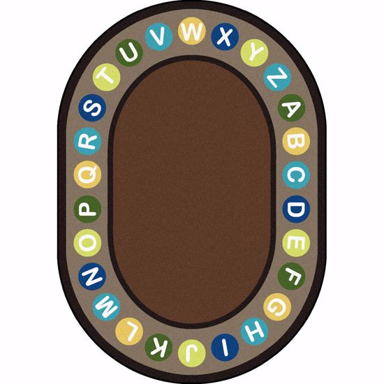 Picture of Alphabet Spots - Earthtone - 10'9" x 13'2" Oval