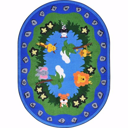 Picture of Jungle Peeps - Multi Color - 5'4" x 7'8" Oval