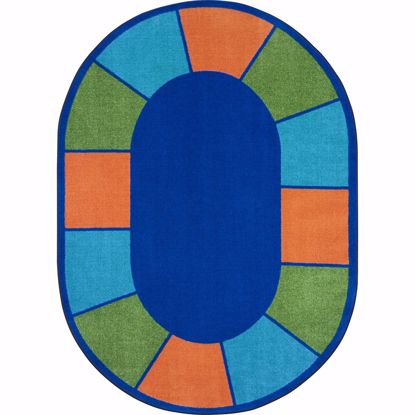 Picture of Squares to Spare - Multi Color - 7'8" x 10'9" Oval