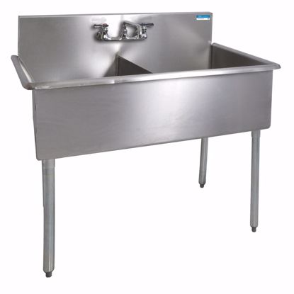 Picture of TWO COMPARTMENT BUDGET SINK, BOWL SIZE: 18"LX18"WX12"D, UNIT SIZE: 39"X21-1/2"