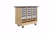 Picture of MOBILE TOTE TRAY CABINET - OAK