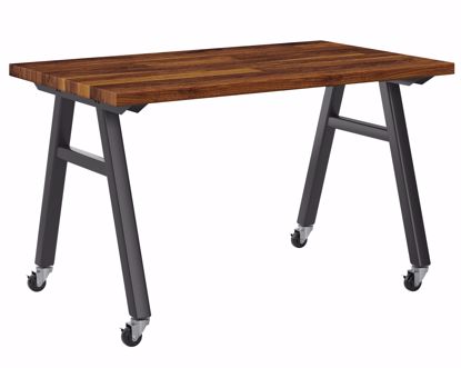Picture of A-Frame Table, Mobile, Metal Frame, Frame Color-Black , 30in High  x 48in Wide x 36in Deep, 1.75 Rock Maple