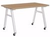 Picture of A-Frame Table, Mobile, Metal Frame, Frame Color-Silver , 30in High  x 48in Wide x 36in Deep, 1.75 Rock Maple