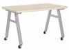 Picture of A-Frame Table, Mobile, Metal Frame, Frame Color-White , 30in High  x 48in Wide x 36in Deep, 1.75 Rock Maple