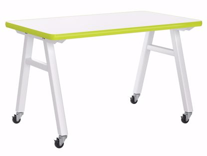 Picture of A-Frame Table, Mobile, Metal Frame, Frame Color-White , 30in High  x 48in Wide x 36in Deep, 1.00 Epoxy Top