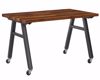 Picture of A-Frame Table, Mobile, Metal Frame, Frame Color-Black , 36in High  x 48in Wide x 36in Deep, 1.25 PLam Top, Black