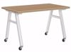 Picture of A-Frame Table, Mobile, Metal Frame, Frame Color-Silver , 30in High  x 60in Wide x 36in Deep, 1.75 Rock Maple