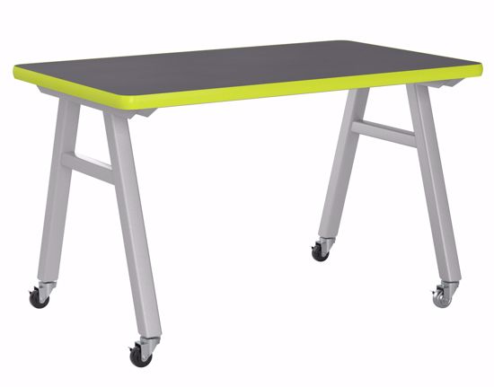 Picture of A-Frame Table, Mobile, Metal Frame, Frame Color-White , 30in High  x 60in Wide x 36in Deep, 1.00 Epoxy Top