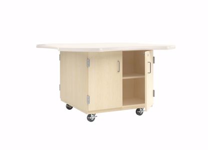 Picture of INTERMIX CLOVER LEAF MOBILE TABLE, DOUBLE DOOR CABINET, DOUBLE SIDED