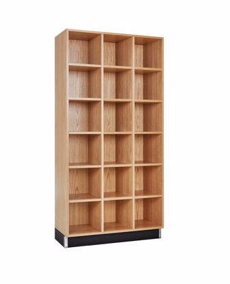 Picture of CUBBY CABINET,OAK,18 EQUAL OPENINGS