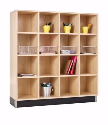 Picture of CUBBY CABINET,MAPLE,16 EQUAL OPENINGS