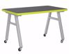 Picture of A-Frame Table, Mobile, Metal Frame, Frame Color-Silver , 30in High  x 72in Wide x 42in Deep, 1.25 PLam Top, Black