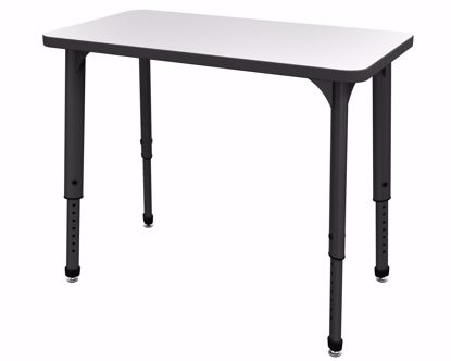 Picture of Apex Desk 20" x 36" Rectangle Markerboard-White / Black Edge / Black Leg