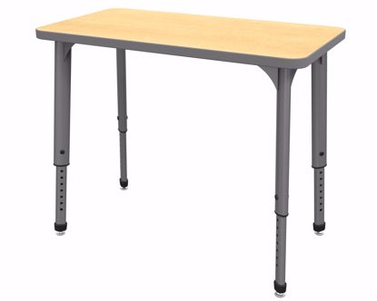 Picture of Apex Desk 20" x 36" Rectangle Fusion Maple / Gray Edge / Gray Leg