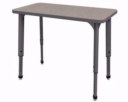 Picture of Apex Desk 20" x 36" Rectangle Pewter Mesh / Gray Edge / Gray Leg