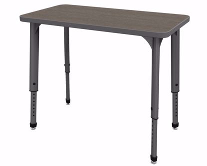 Picture of Apex Desk 20" x 36" Rectangle Boardwalk Oak / Gray Edge / Gray Leg