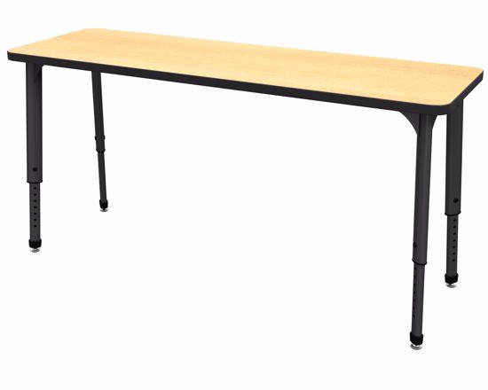 Picture of Apex Desk 20" x 60" Rectangle Fusion Maple / Black Edge / Black Leg