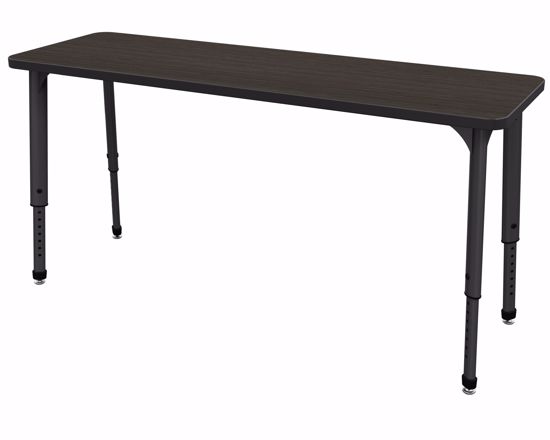 Picture of Apex Desk 20" x 60" Rectangle Asian Night  / Black Edge / Black Leg