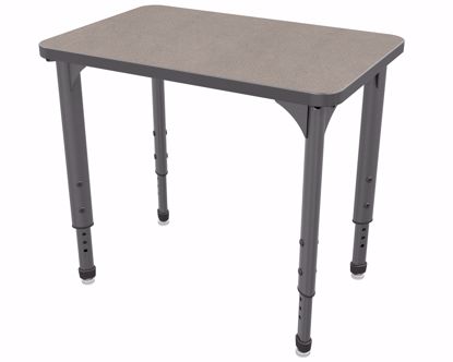 Picture of Apex Desk 20" x 30" Rectangle Pewter Mesh / Gray Edge / Gray Leg