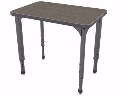 Picture of Apex Desk 20" x 30" Rectangle Boardwalk Oak / Gray Edge / Gray Leg