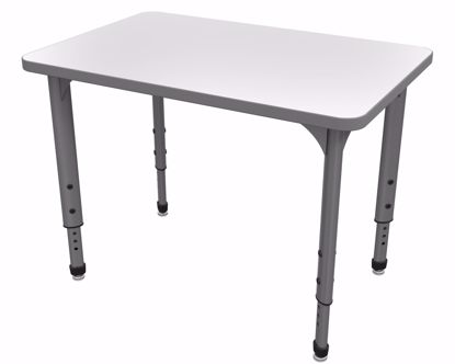 Picture of Apex Desk 24" x 36" Rectangle Markerboard-White / Gray Edge / Gray Leg