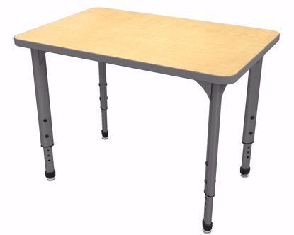 Picture of Apex Desk 24" x 36" Rectangle Fusion Maple / Gray Edge / Gray Leg