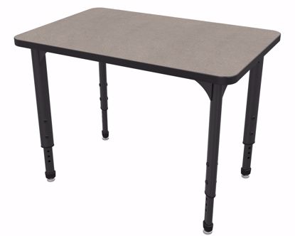 Picture of Apex Desk 24" x 36" Rectangle Pewter Mesh / Black Edge / Black Leg