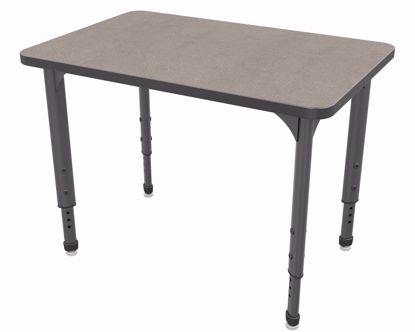 Picture of Apex Desk 24" x 36" Rectangle Pewter Mesh / Gray Edge / Gray Leg