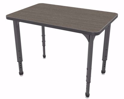 Picture of Apex Desk 24" x 36" Rectangle Boardwalk Oak / Gray Edge / Gray Leg