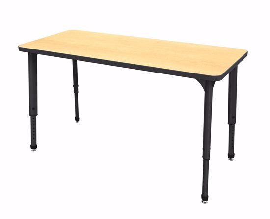 Picture of Apex Tables 24" x 54" Rectangle Fusion Maple / Black Edge / Black Leg