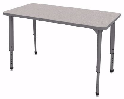 Picture of Apex Tables 60" Half Round Gray Nebula / Gray Edge / Gray Leg