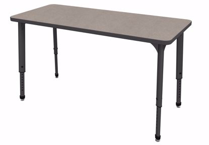 Picture of Apex Tables 24" x 60" Rectangle Pewter Mesh / Black Edge / Black Leg
