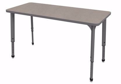 Picture of Apex Tables 24" x 60" Rectangle Pewter Mesh / Gray Edge / Gray Leg