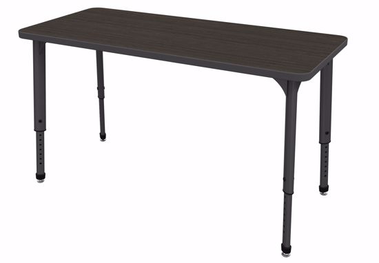 Picture of Apex Tables 24" x 60" Rectangle Asian Night / Black Edge / Black Leg