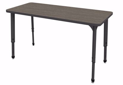 Picture of Apex Tables 24" x 60" Rectangle Boardwalk Oak / Black Edge / Black Leg